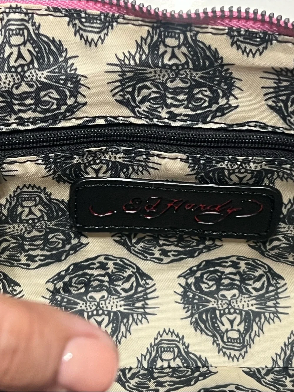 Ed Hardy Love Kills Slowly Pink Shoulder Bag NWT Y2K Skull Purse - Picture 10 of 11